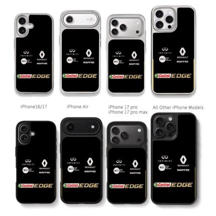 Castrol Edge Renault Infiniti logos Chris Brown Phone Case Black Electroplated Silver For Iphone 11 To 17
