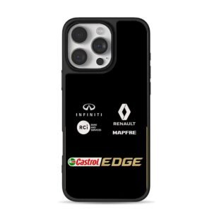 Castrol Edge Renault Infiniti logos iPhone 16 Pro Max Black Case