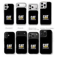 CAT Caterpillar triangle logo Chris Brown Phone Case Black Electroplated Silver For Iphone 11 To 17