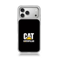 CAT Caterpillar triangle logo iPhone 17 Pro Max Electroplated Silver Case1