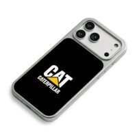CAT Caterpillar triangle logo iPhone 17 Pro Max Electroplated Silver Case2
