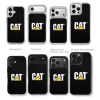 CAT logo on black honeycomb Chris Brown Phone Case Black Electroplated Silver For Iphone 11 To 17