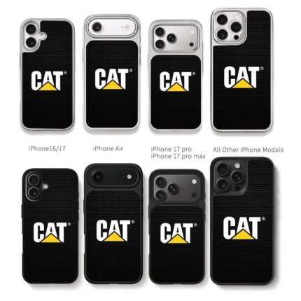 CAT logo on black honeycomb Chris Brown Phone Case Black Electroplated Silver For Iphone 11 To 17