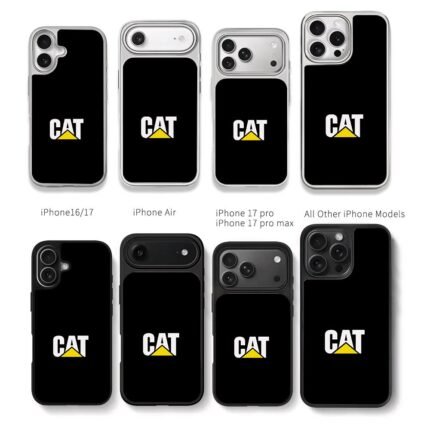CAT logo with yellow triangle Chris Brown Phone Case Black Electroplated Silver For Iphone 11 To 17