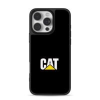 CAT logo with yellow triangle iPhone 16 Pro Max Black Case