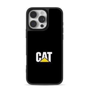 CAT logo with yellow triangle iPhone 16 Pro Max Black Case
