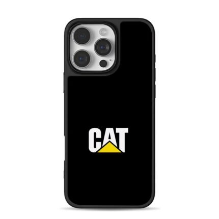 CAT logo with yellow triangle iPhone 16 Pro Max Black Case