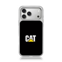 CAT logo with yellow triangle iPhone 17 Pro Max Electroplated Silver Case1