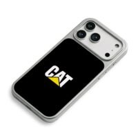 CAT logo with yellow triangle iPhone 17 Pro Max Electroplated Silver Case2
