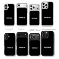 Caterpillar CAT logo on black Chris Brown Phone Case Black Electroplated Silver For Iphone 11 To 17