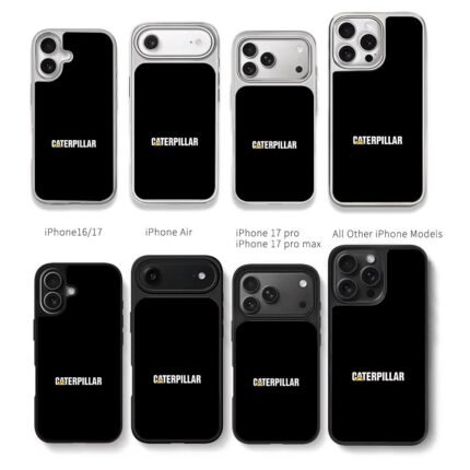 Caterpillar CAT logo on black Chris Brown Phone Case Black Electroplated Silver For Iphone 11 To 17