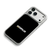 Caterpillar CAT logo on black iPhone 17 Pro Max Electroplated Silver Case2
