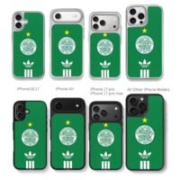 Celtic FC Adidas green badge Chris Brown Phone Case Black Electroplated Silver For Iphone 11 To 17