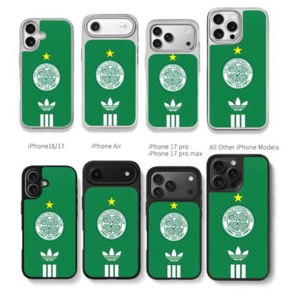 Celtic FC Adidas green badge Chris Brown Phone Case Black Electroplated Silver For Iphone 11 To 17