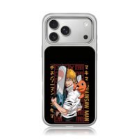 Chainsaw Man Denji Pochita art iPhone 17 Pro Max Electroplated Silver Case1