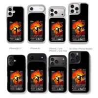 Chainsaw Man Denji silhouette Chris Brown Phone Case Black Electroplated Silver For Iphone 11 To 17