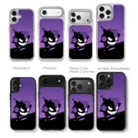 Charging Gengar on purple black Chris Brown Phone Case Black Electroplated Silver For Iphone 11 To 17