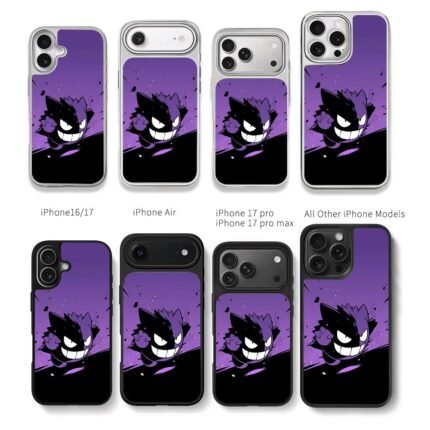 Charging Gengar on purple black Chris Brown Phone Case Black Electroplated Silver For Iphone 11 To 17