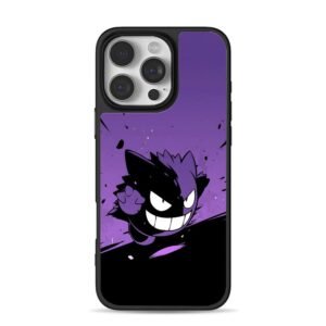 Charging Gengar on purple black Phone Case for iPhone 11-17 & Samsung Galaxy S24-S26