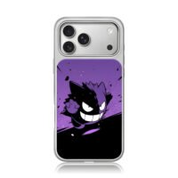 Charging Gengar on purple black iPhone 17 Pro Max Electroplated Silver Case1