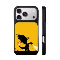 Charizard spits fire on yellow iPhone 17 Pro Max Black Case