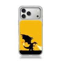 Charizard spits fire on yellow iPhone 17 Pro Max Electroplated Silver Case1
