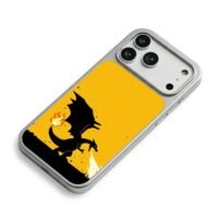 Charizard spits fire on yellow iPhone 17 Pro Max Electroplated Silver Case2