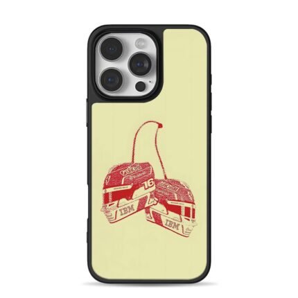 Charles Leclerc F1 helmets cherries iPhone 16 Pro Max Black Case