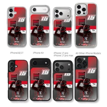 Charles Leclerc Ferrari F1 16 Chris Brown Phone Case Black Electroplated Silver For Iphone 11 To 17