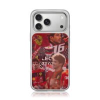 Charles Leclerc Ferrari F1 16 iPhone 17 Pro Max Electroplated Silver Case1