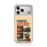 Charles Leclerc Ferrari F1 car iPhone 17 Pro Max Electroplated Silver Case1