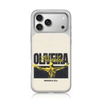 Charles Oliveira open arms art iPhone 17 Pro Max Electroplated Silver Case1