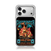 Charmander Charizard evolution iPhone 17 Pro Max Electroplated Silver Case1