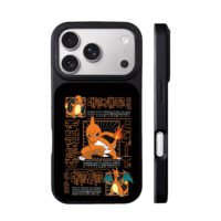 Charmander Charmeleon Charizard art iPhone 17 Pro Max Black Case