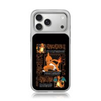 Charmander Charmeleon Charizard art iPhone 17 Pro Max Electroplated Silver Case1