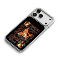 Charmander Charmeleon Charizard art iPhone 17 Pro Max Electroplated Silver Case2