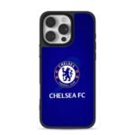Chelsea FC logo blue backdrop iPhone 16 Pro Max Black Case