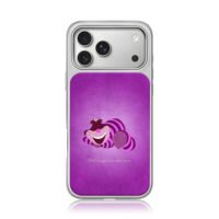 Cheshire Cat Alice purple quote art iPhone 17 Pro Max Electroplated Silver Case1