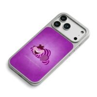 Cheshire Cat Alice purple quote art iPhone 17 Pro Max Electroplated Silver Case2