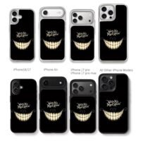 Cheshire Cat Were All Mad Here Chris Brown Phone Case Black Electroplated Silver For Iphone 11 To 17