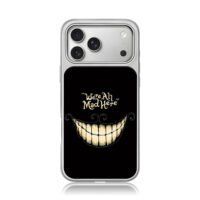 Cheshire Cat Were All Mad Here iPhone 17 Pro Max Electroplated Silver Case1