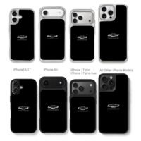 Chevrolet bowtie logo and text Chris Brown Phone Case Black Electroplated Silver For Iphone 11 To 17