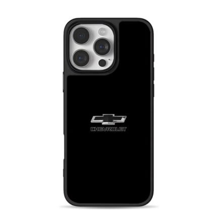 Chevrolet bowtie logo and text iPhone 16 Pro Max Black Case