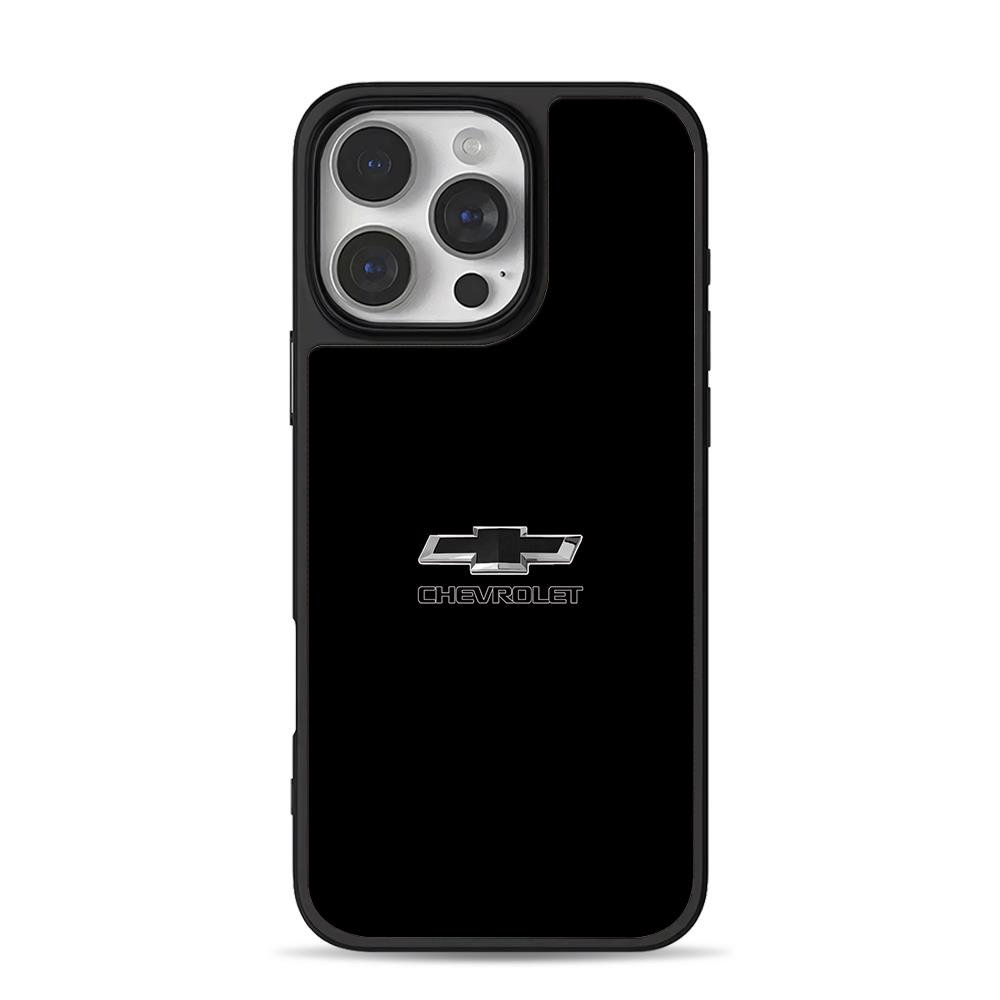 Chevrolet bowtie logo and text iPhone 16 Pro Max Black Case Chevrolet bowtie logo and text iPhone 16 Pro Max Black Case