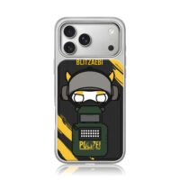 Chibi R6 Siege Bandit Polizei art iPhone 17 Pro Max Electroplated Silver Case1