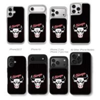 Chicago Bulls bull head logo Chris Brown Phone Case Black Electroplated Silver For Iphone 11 To 17