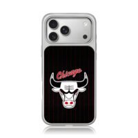Chicago Bulls bull head logo iPhone 17 Pro Max Electroplated Silver Case1
