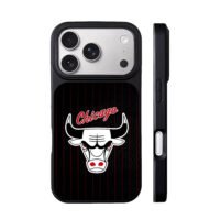 Chicago Bulls logo red script stripes iPhone 17 Pro Max Black Case