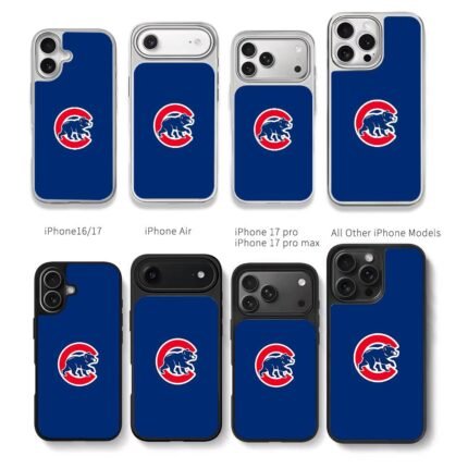 Chicago Cubs walking cub logo Chris Brown Phone Case Black Electroplated Silver For Iphone 11 To 17