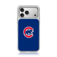 Chicago Cubs walking cub logo iPhone 17 Pro Max Electroplated Silver Case1